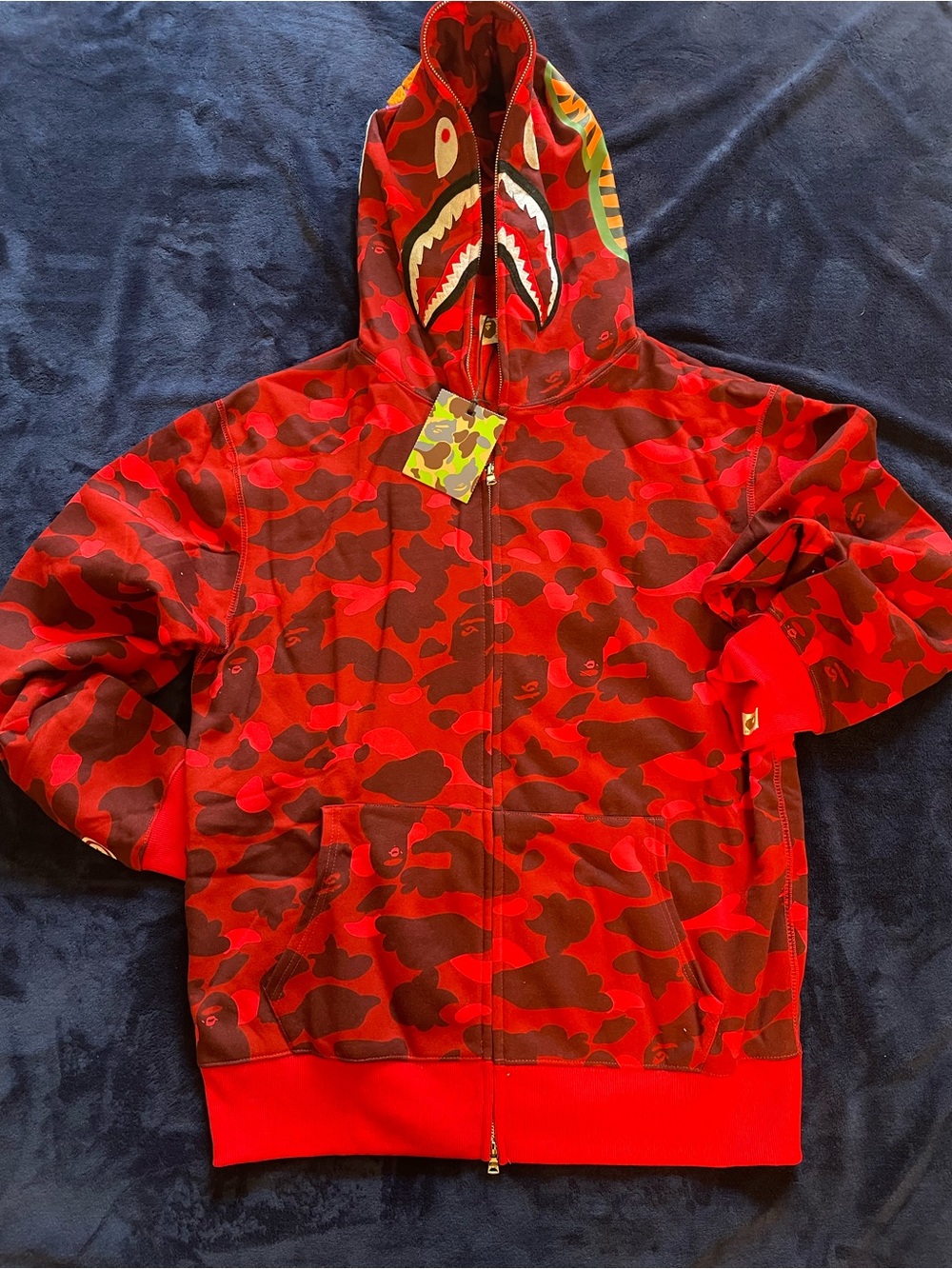 Bape Red Camo Shark Full-Zip Hoodie